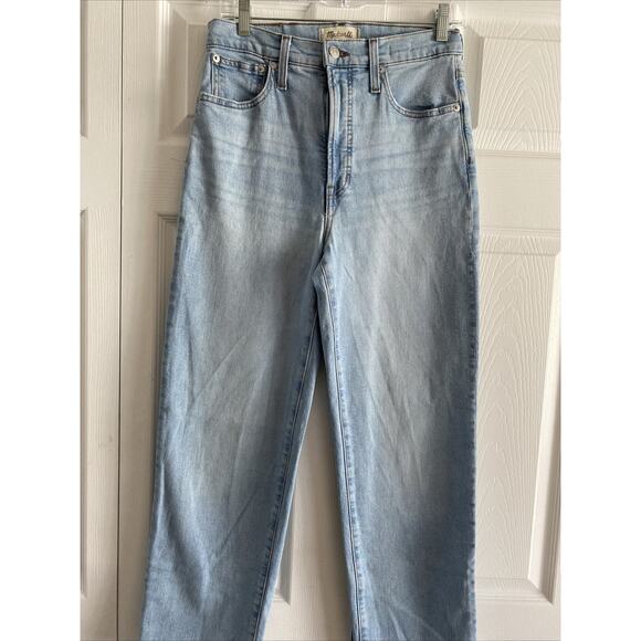 Madewell Womens 27 Light Wash Perfectly Vintage Straight Jean Raw Hem - Picture 4 of 8